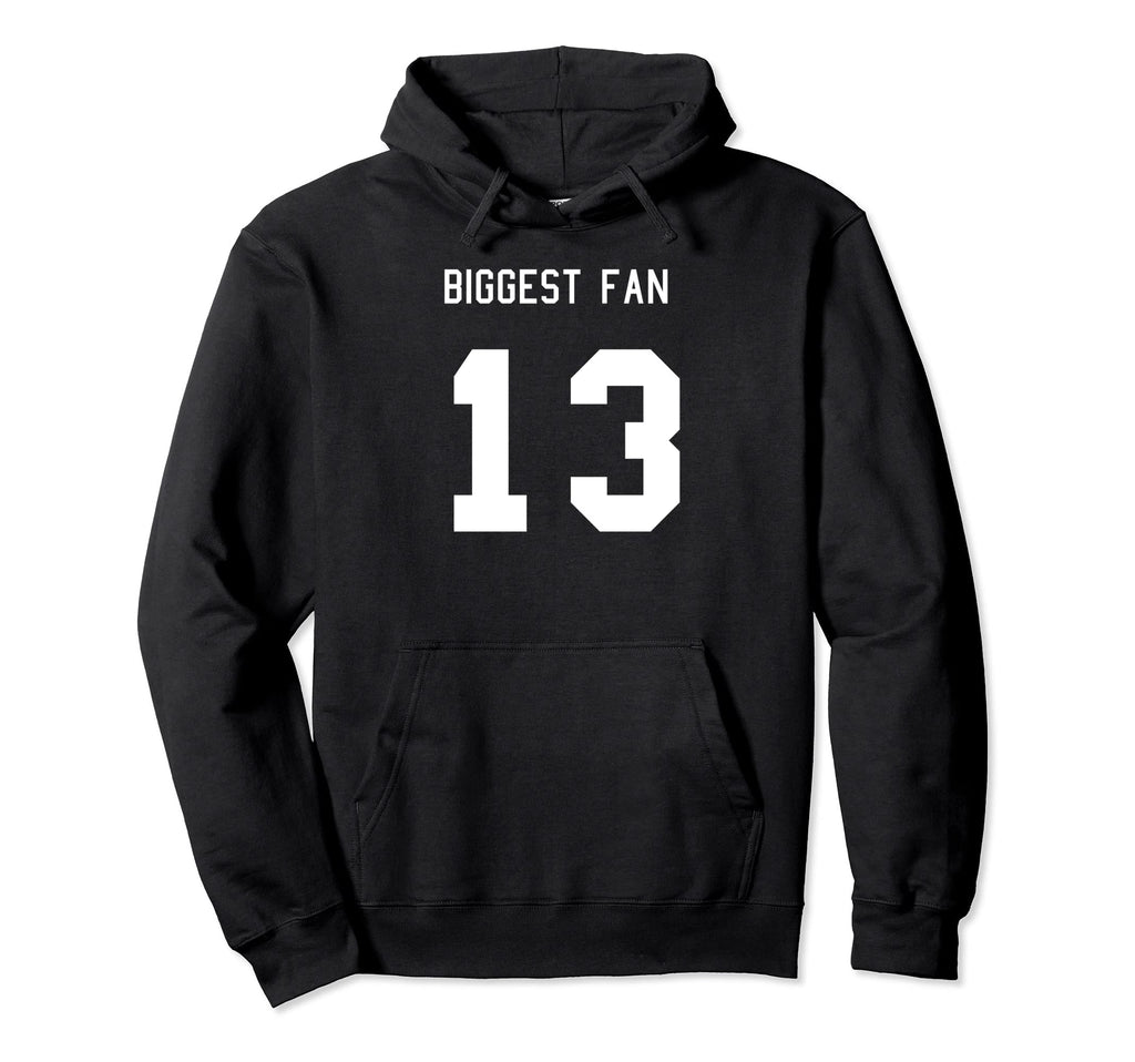 Number 13 Biggest Fan Sport Spirit Wear Hoodie - Minimalist Print Unisex - T-Shirt, Sweatshirt, Hoodie