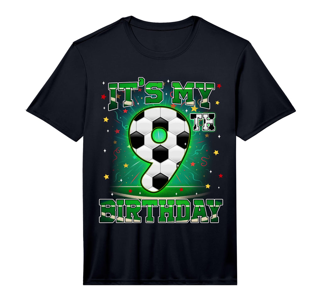 Its My 9Th Birthday Soccer 9 Years Old T-Shirt - Minimalist Print Unisex - T-Shirt, Sweatshirt, Hoodie