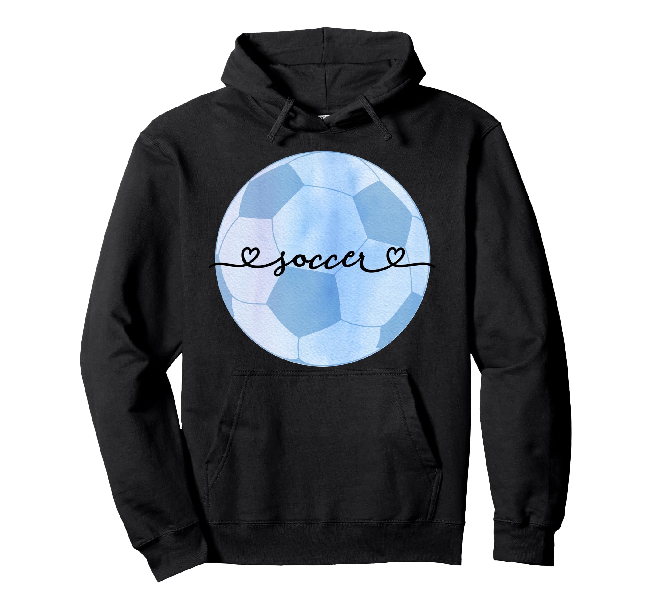 I Love Soccer Light Blue Pastel Tie Dye Hoodie - Graphic Print Men Women - T-Shirt, Sweatshirt, Hoodie