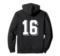 Number 16 Backside 80S 90S Team Jersey Hoodie - Custom Art Print Unisex - T-Shirt, Sweatshirt, Hoodie
