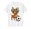 Dachshund Soccer Camo Coquette Bow Dog T-Shirt - Trendy Graphic Men Women - T-Shirt, Sweatshirt, Hoodie