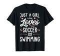 Just Who Loves Soccer And Swimming Gift T-Shirt - Custom Art Print Unisex - T-Shirt, Sweatshirt, Hoodie