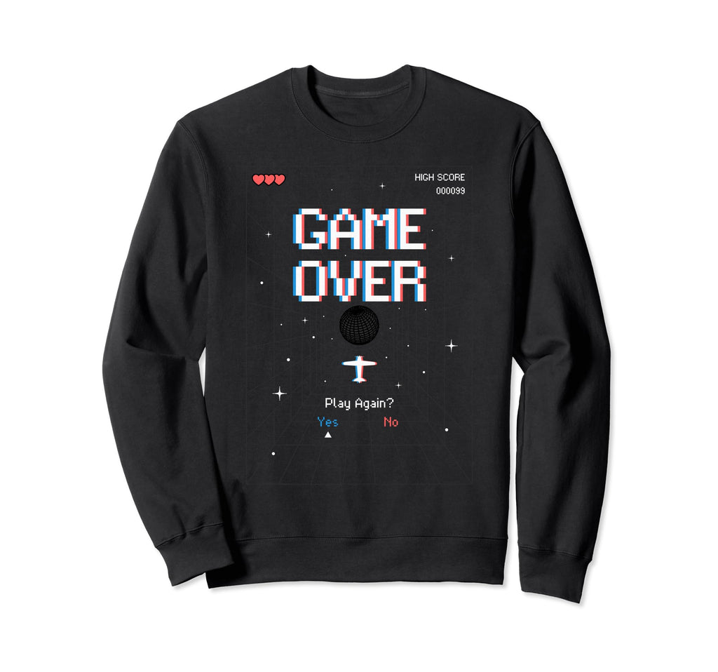 Arcade Game Over Gaming Sweatshirt - Unique Graphic for Adults - T-Shirt, Sweatshirt, Hoodie