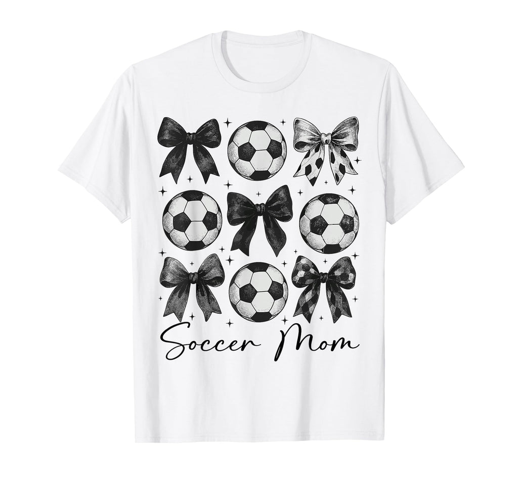 Soccer Mom Funny Coquette Bow Soccer T-Shirt - Custom Art Print Men Women - T-Shirt, Sweatshirt, Hoodie