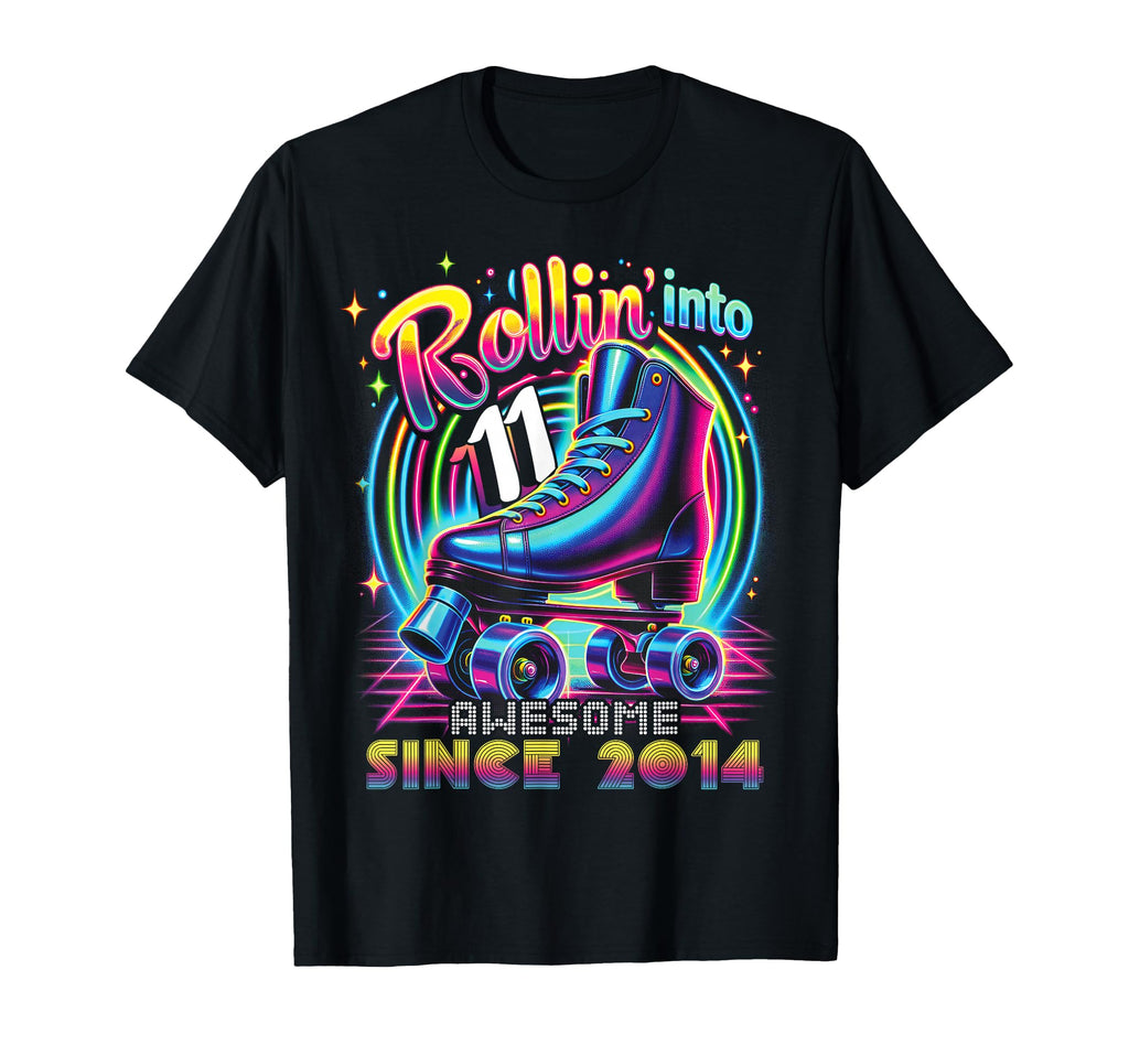 Birthday Roller Skating 11Th Rollin T-Shirt - Minimalist Print Men Women - T-Shirt, Sweatshirt, Hoodie