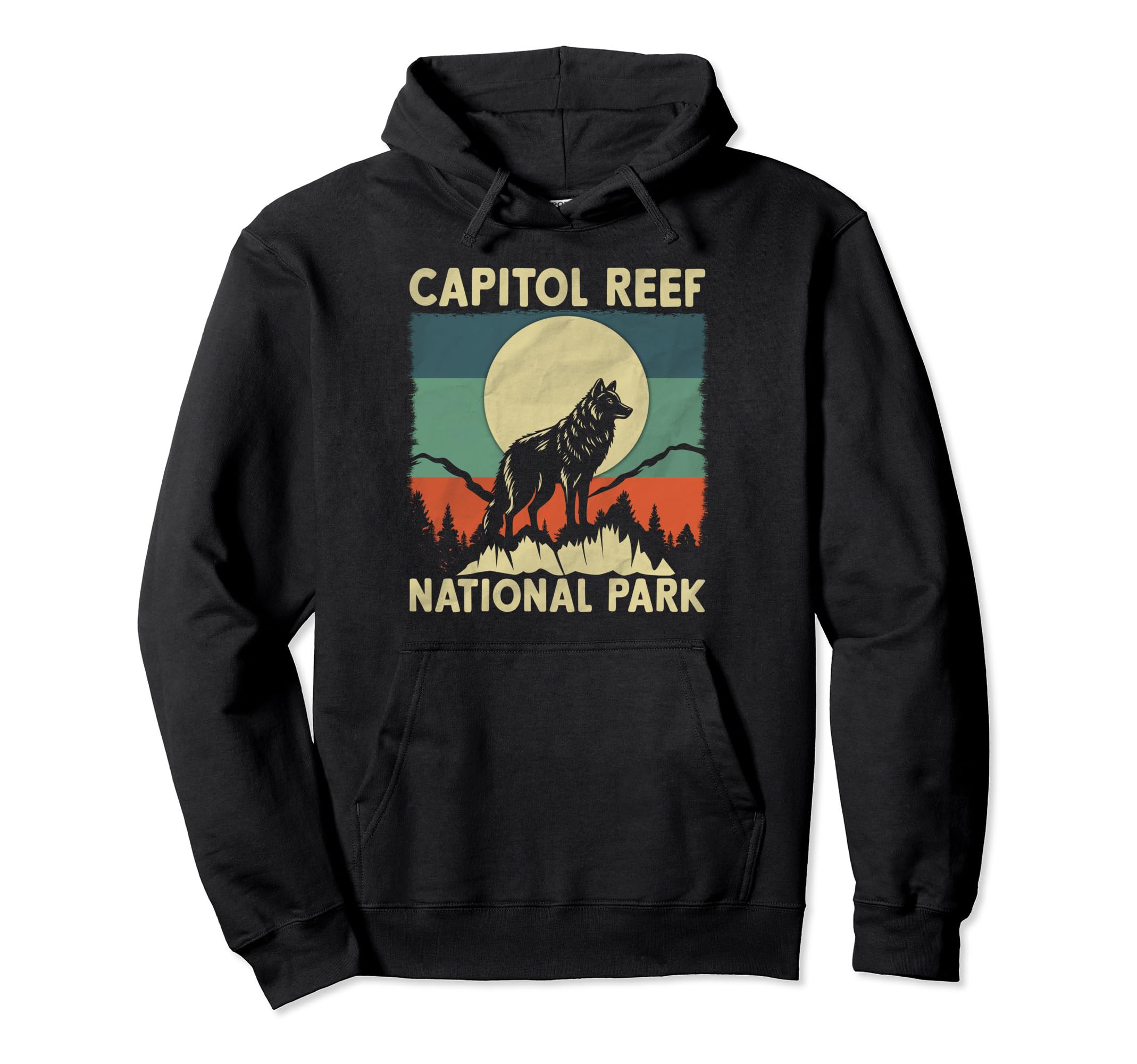 Wolf Capitol Reef National Park Hoodie - Casual Everyday Wear for Adults - T-Shirt, Sweatshirt, Hoodie