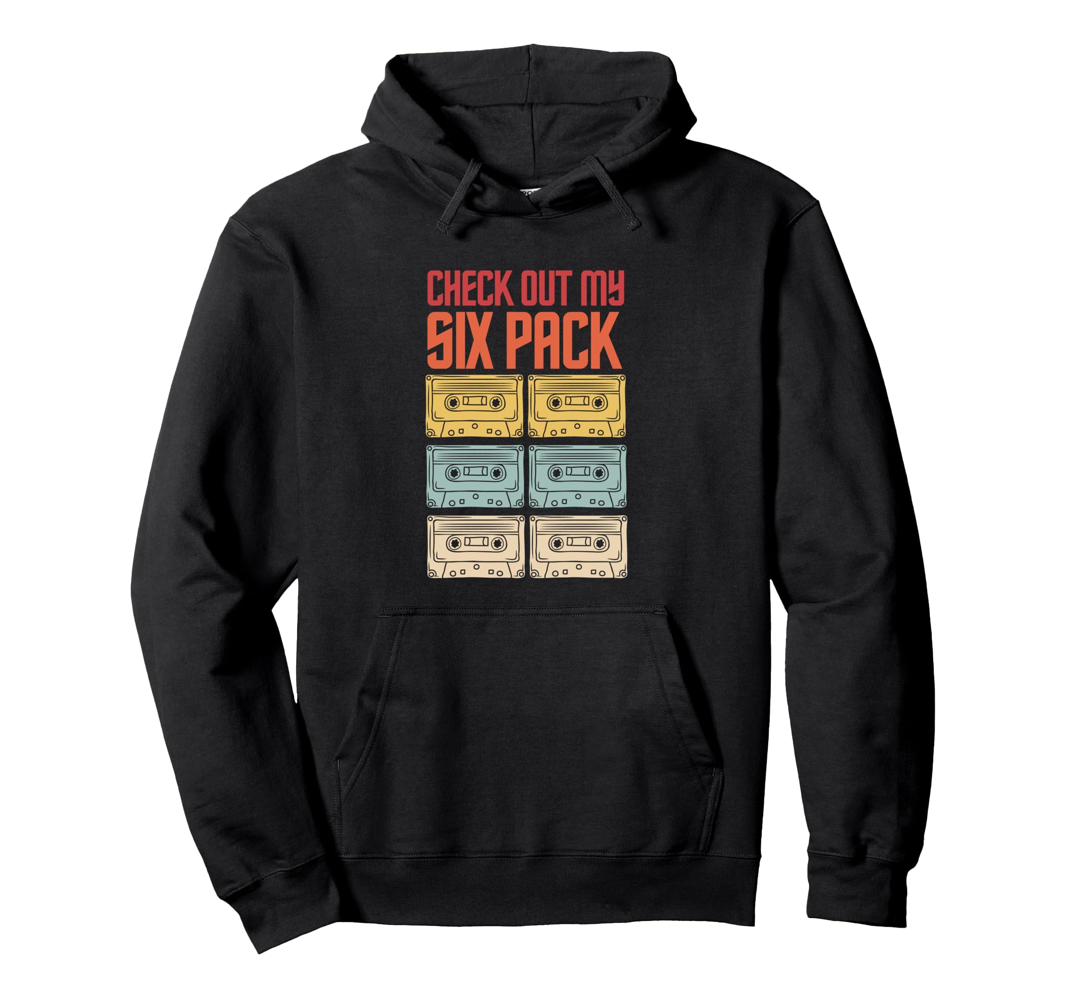 Check Out My Six Pack Old Tapes Sunset Hoodie - Graphic Print Unisex - T-Shirt, Sweatshirt, Hoodie