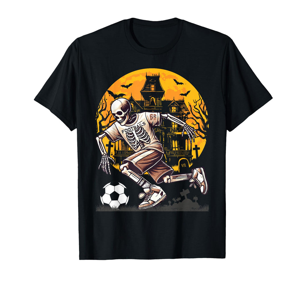 Skeleton Playing Football Soccer T-Shirt - Casual Everyday Wear Unisex - T-Shirt, Sweatshirt, Hoodie