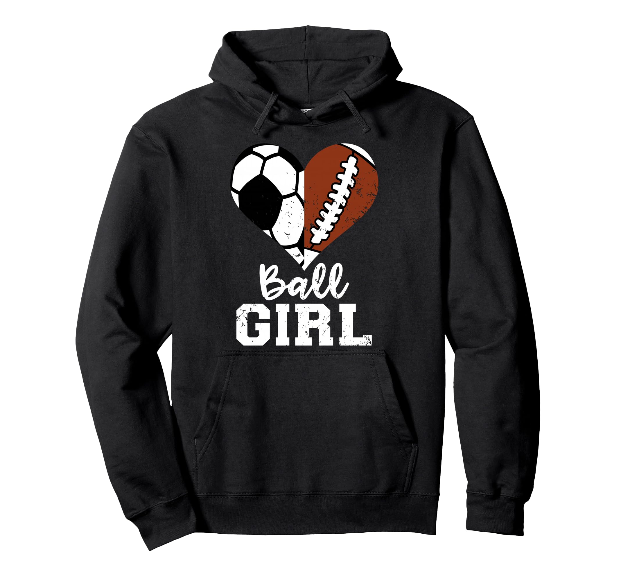 Ball Heart Funny Soccer Football Hoodie - Custom Art Print Unisex - T-Shirt, Sweatshirt, Hoodie