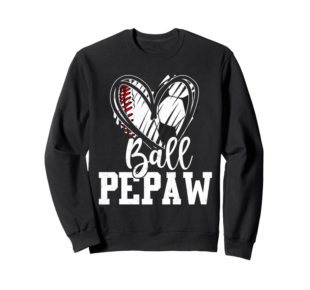 Ball Grandpa Heart Baseball Soccer Ball Hoodie - Unique Graphic Men Women - T-Shirt, Sweatshirt, Hoodie