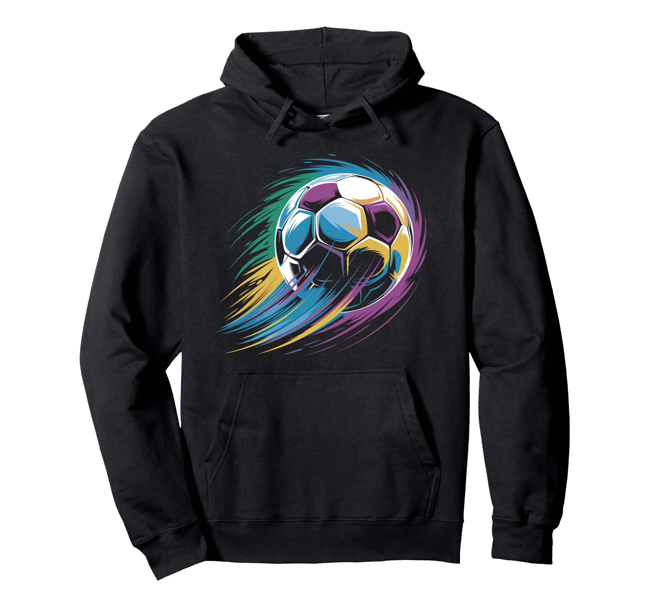Colorful Soccer Silhouette Soccer Player Hoodie - Graphic Print Men Women - T-Shirt, Sweatshirt, Hoodie