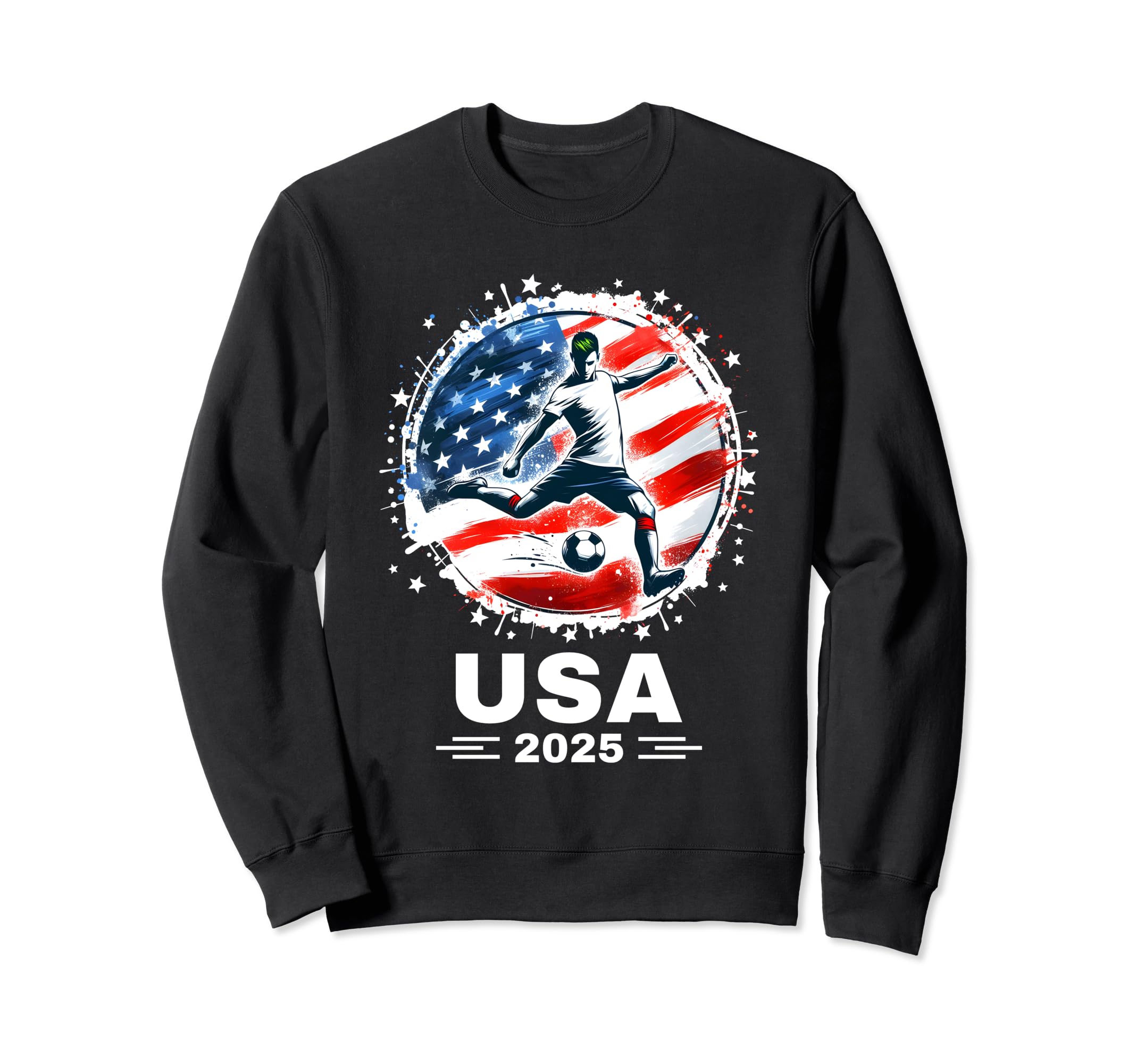 American Flag Soccer Soccer 2025 Sweatshirt - Novelty Apparel Unisex - T-Shirt, Sweatshirt, Hoodie