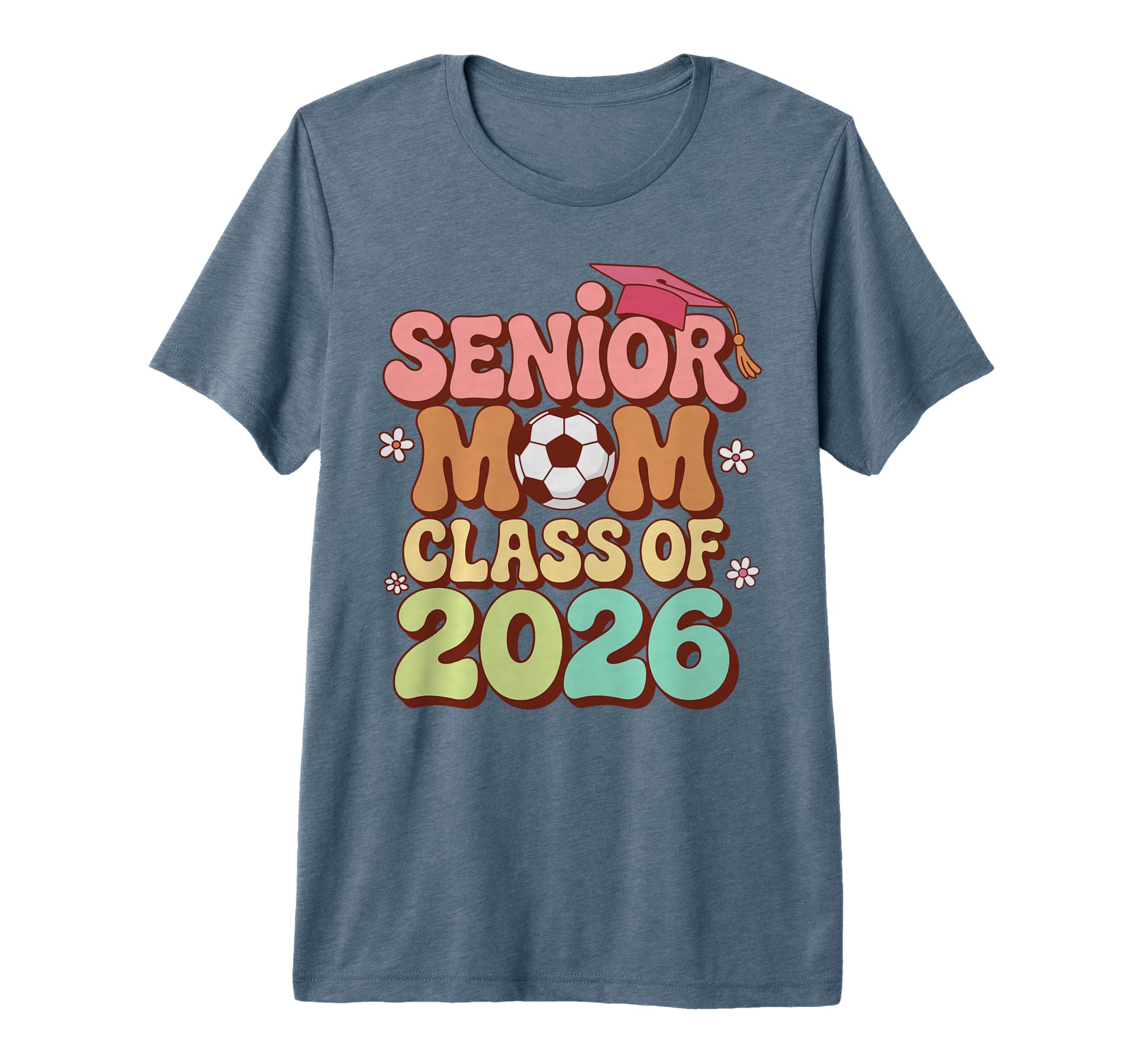 Senior Mom Class 2026 Soccer Groovy T-Shirt - Custom Art Print Men Women - T-Shirt, Sweatshirt, Hoodie