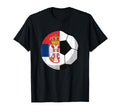 Half Serbia Flag Half Football Serbian T-Shirt - Graphic Print Men Women - T-Shirt, Sweatshirt, Hoodie