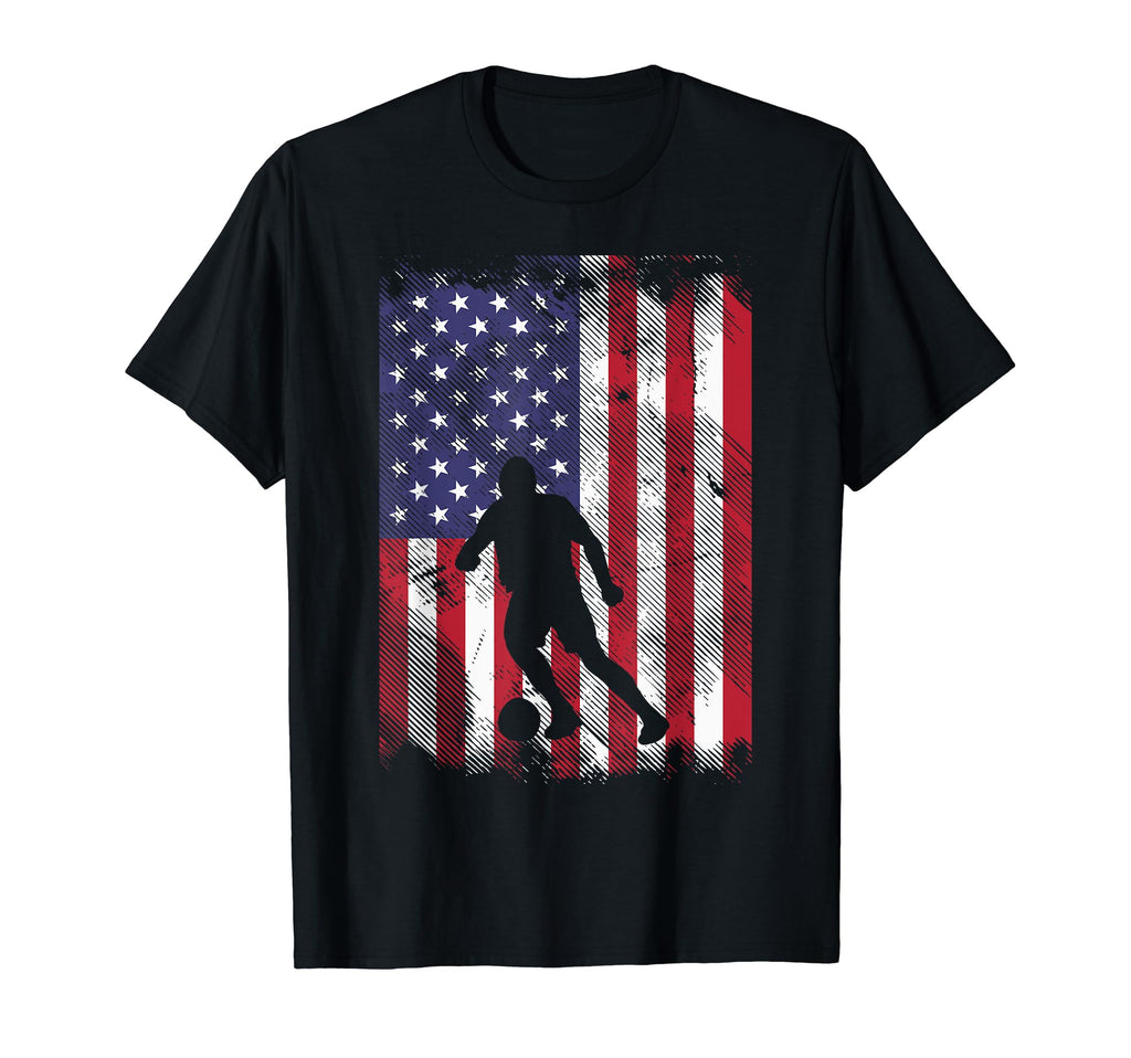 American Flag Soccer Sihouette Football T-Shirt - Trendy Graphic Men Women - T-Shirt, Sweatshirt, Hoodie