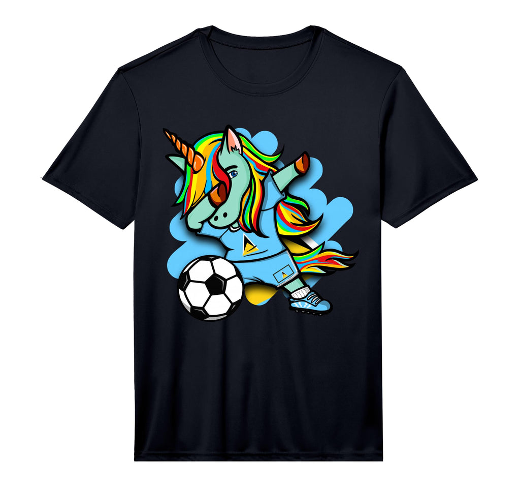 Dabbing Unicorn Saint Lucia Soccer T-Shirt - Unique Graphic Men Women - T-Shirt, Sweatshirt, Hoodie
