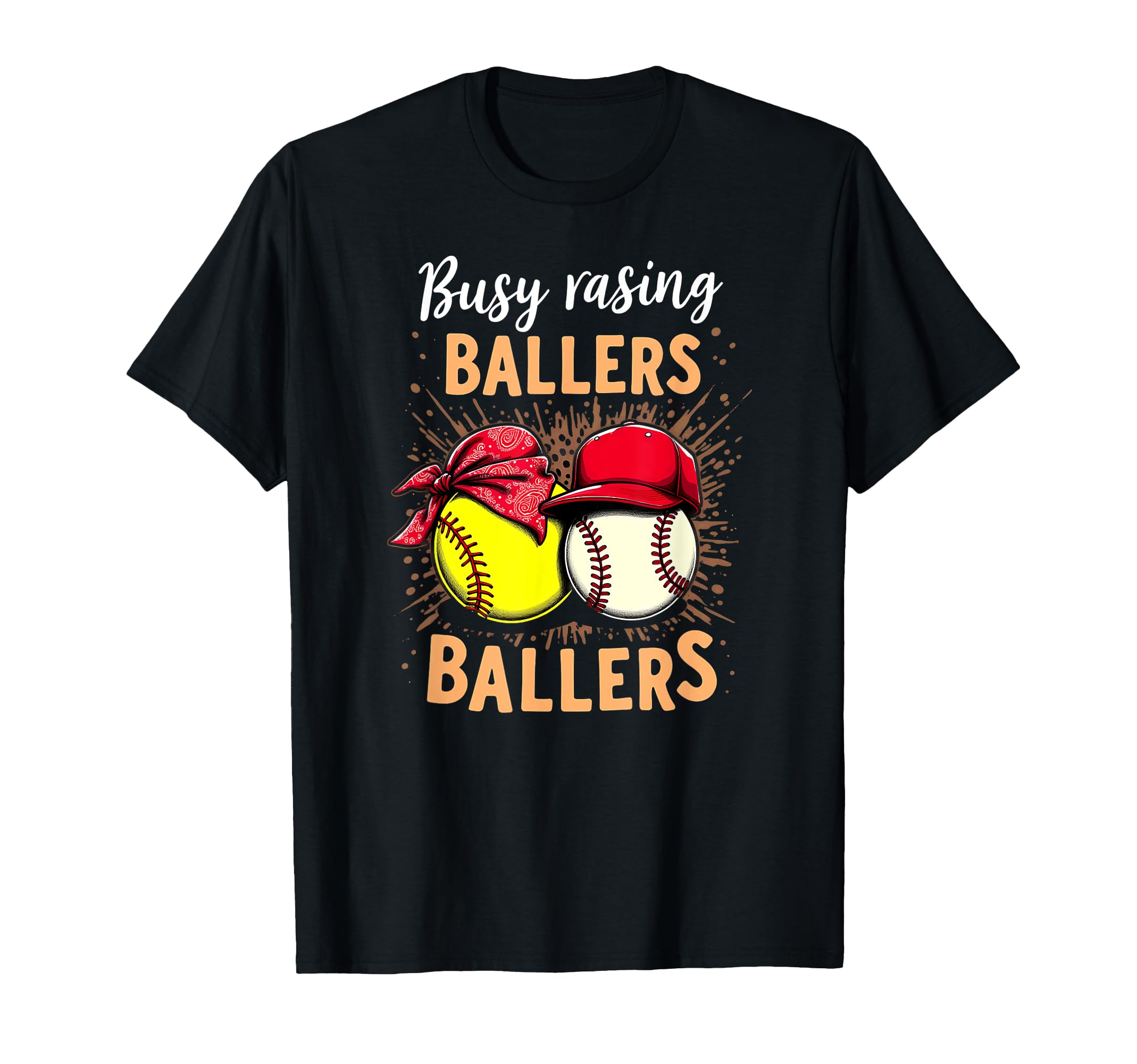 Busy Raising Ballers Softball Baseball T-Shirt - Trendy Graphic for Adults - T-Shirt, Sweatshirt, Hoodie