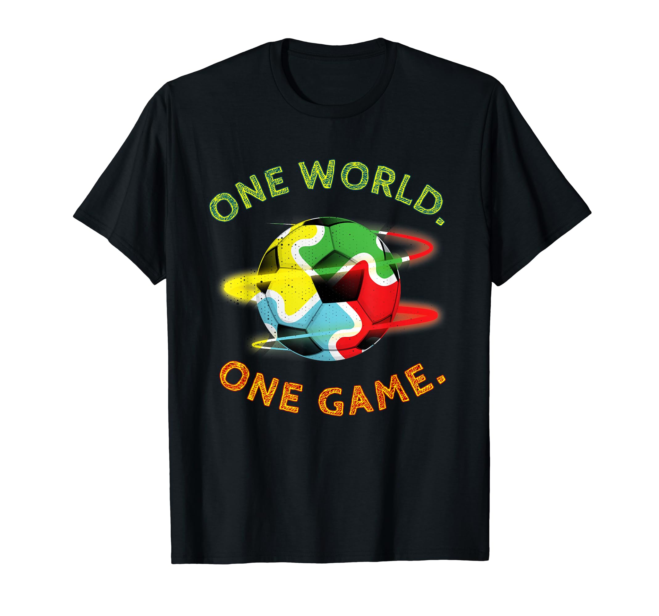 One World One Game Love Soccer Ball Fan T-Shirt - Trendy Graphic Men Women - T-Shirt, Sweatshirt, Hoodie