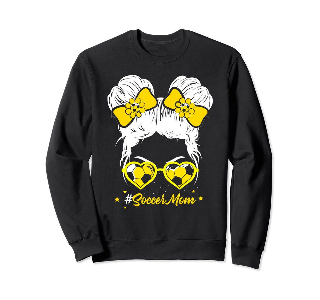Soccer Mom Messy Bun Hair Soccer Sweatshirt - Aesthetic Graphic Men Women - T-Shirt, Sweatshirt, Hoodie