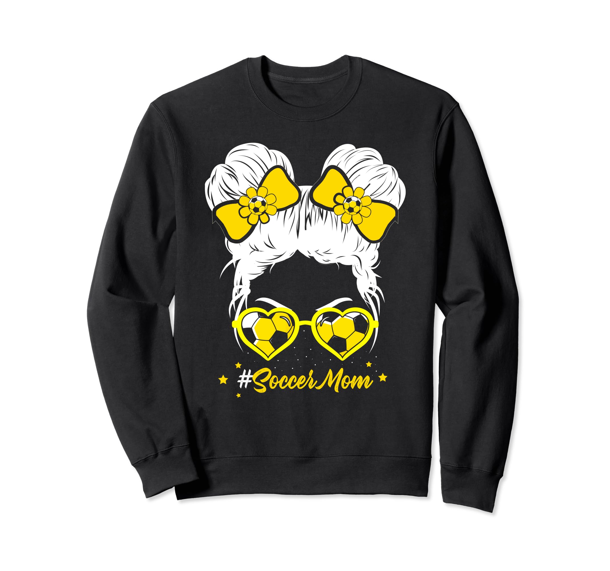 Soccer Mom Messy Bun Hair Soccer Sweatshirt - Aesthetic Graphic Men Women - T-Shirt, Sweatshirt, Hoodie