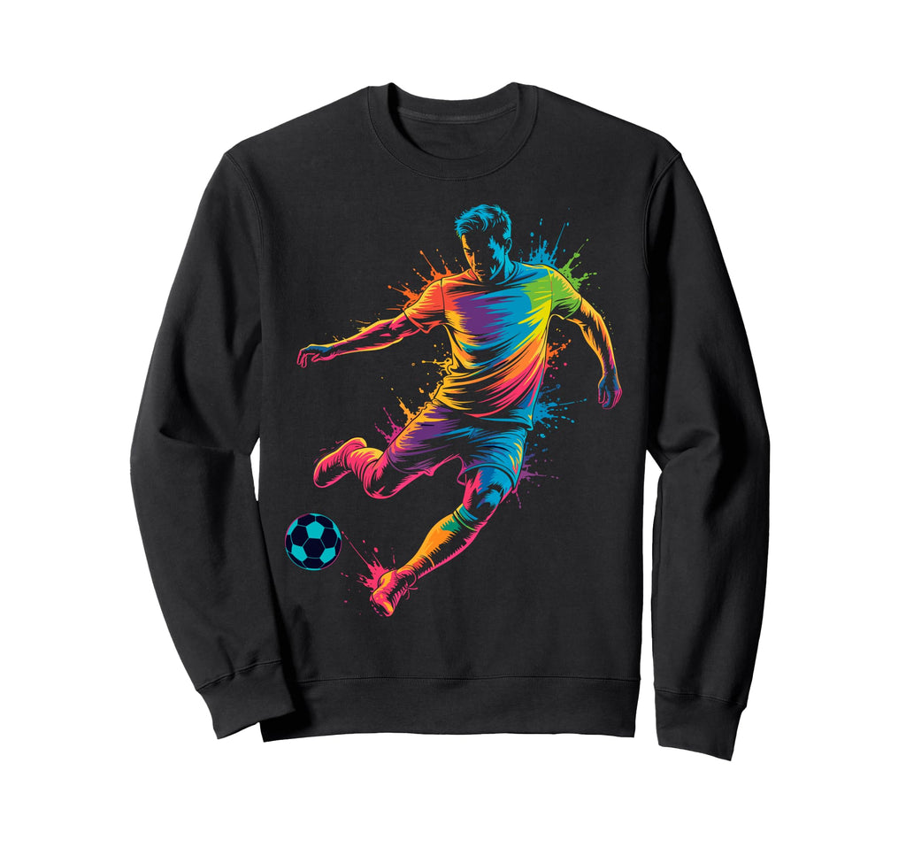 Colorful Funny Soccer Player Sweatshirt - Casual Everyday Wear Men Women - T-Shirt, Sweatshirt, Hoodie