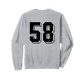 Number 58 Backside 80S 90S Team Jersey Sweatshirt - Unique Graphic Unisex - T-Shirt, Sweatshirt, Hoodie