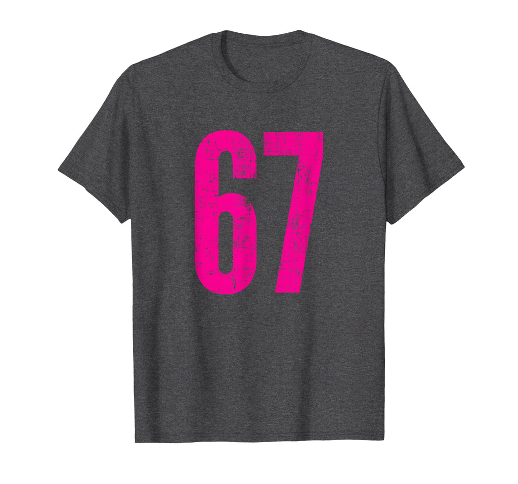 Number 67 Distressed Sport Team T-Shirt - Custom Art Print Men Women - T-Shirt, Sweatshirt, Hoodie