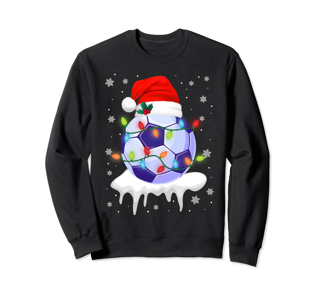 Soccer Santa Hat Light Sweatshirt - Fun Novelty Design for Adults - T-Shirt, Sweatshirt, Hoodie