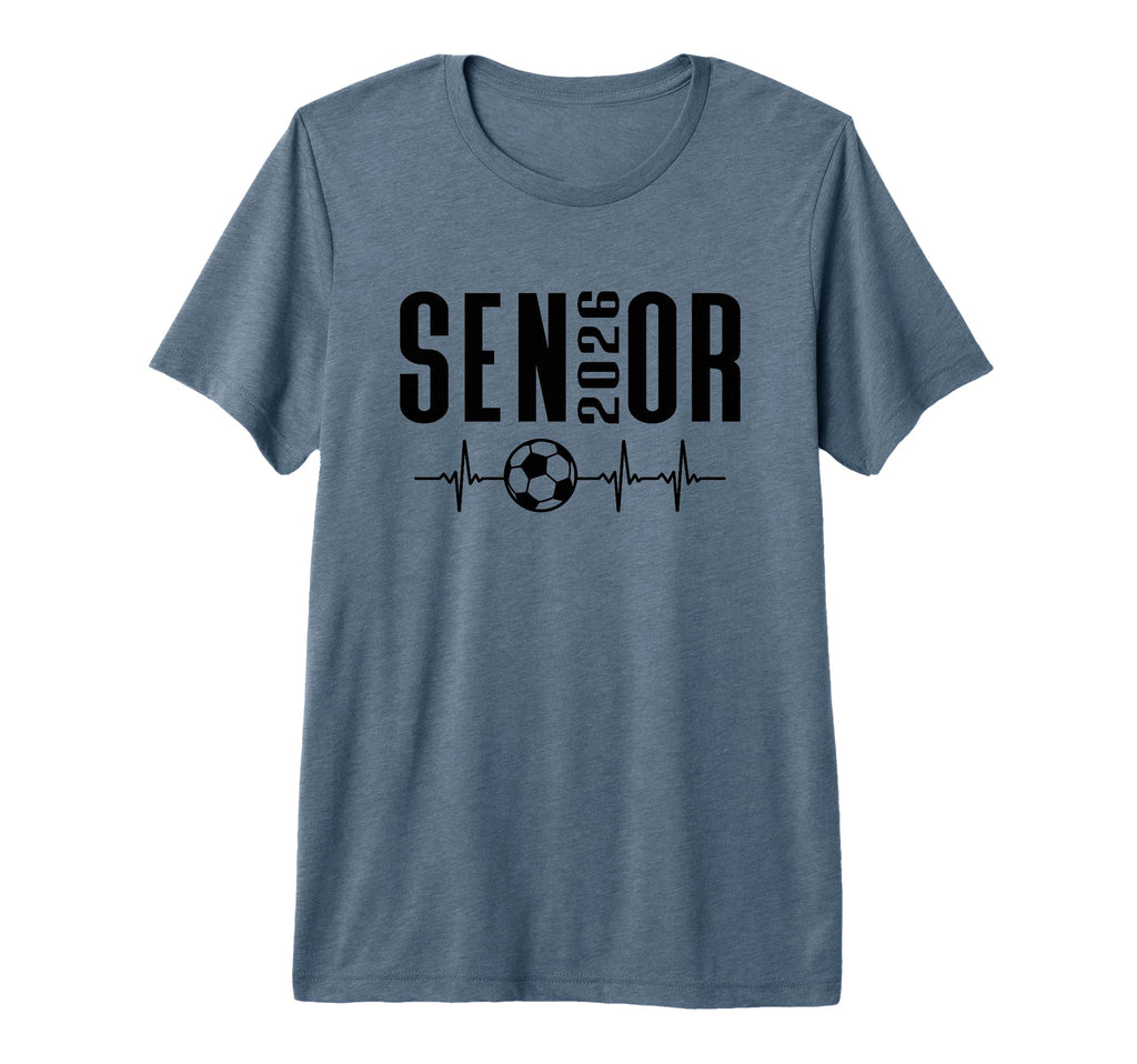 Senior 2026 Soccer Heartbeat Class T-Shirt - Aesthetic Graphic for Adults - T-Shirt, Sweatshirt, Hoodie