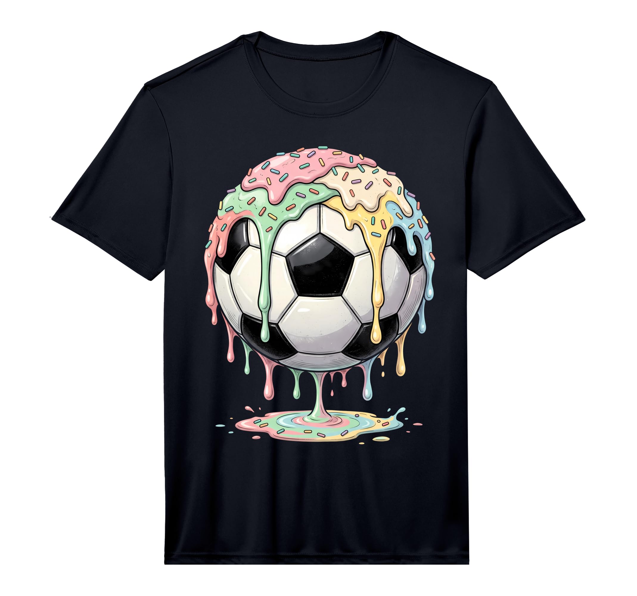 Ice Cream Drip Soccer Ball Soccer T-Shirt - Trendy Graphic Unisex - T-Shirt, Sweatshirt, Hoodie