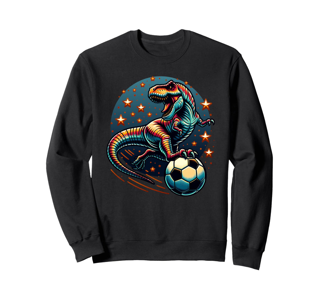 Soccer Player T Rex Dinosaur Sweatshirt - Casual Everyday Wear for Adults - T-Shirt, Sweatshirt, Hoodie