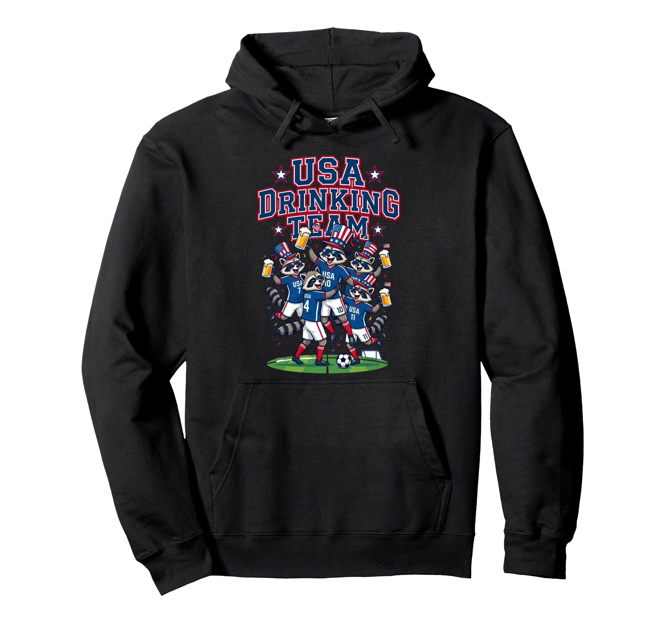 Usa Raccoon Soccer Tournament 2016 Friends Hoodie - Novelty Apparel Unisex - T-Shirt, Sweatshirt, Hoodie