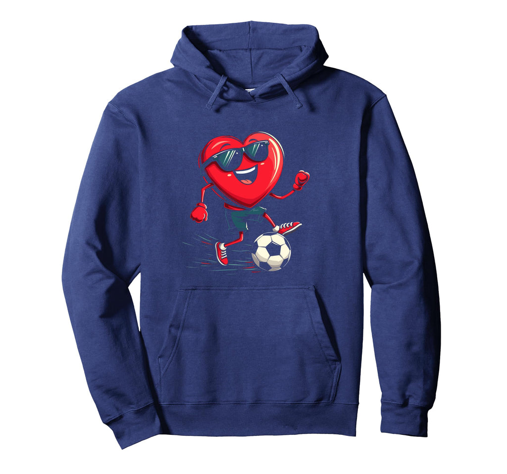 Heart Soccer Hoodie - Custom Art Print Men Women - T-Shirt, Sweatshirt, Hoodie