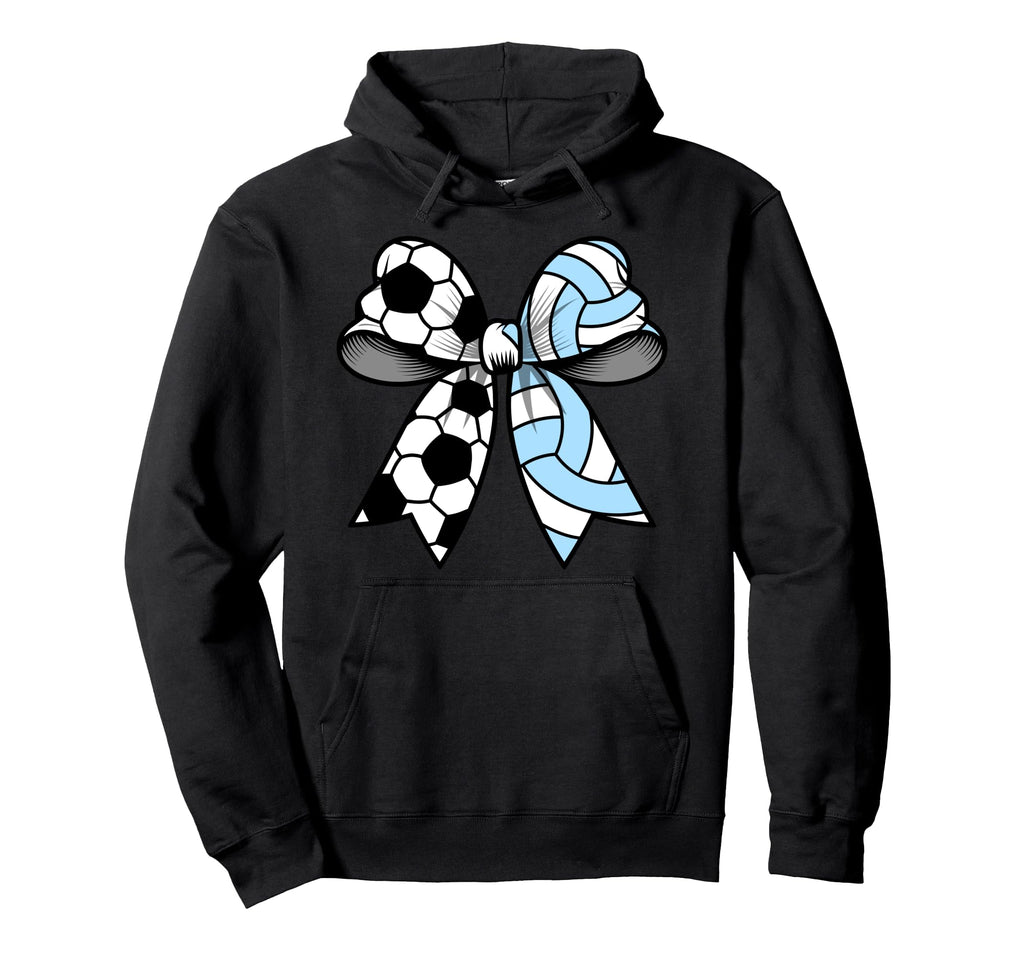 Soccer Volleyball Coquette Bow Funny Soccer Hoodie - Unique Graphic Unisex - T-Shirt, Sweatshirt, Hoodie