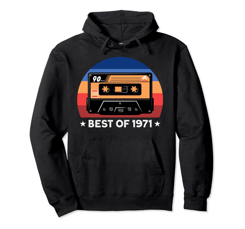 Birthday 1971 Cassette Tape Hoodie - Novelty Apparel for Adults - T-Shirt, Sweatshirt, Hoodie