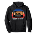 Birthday 1971 Cassette Tape Hoodie - Novelty Apparel for Adults - T-Shirt, Sweatshirt, Hoodie