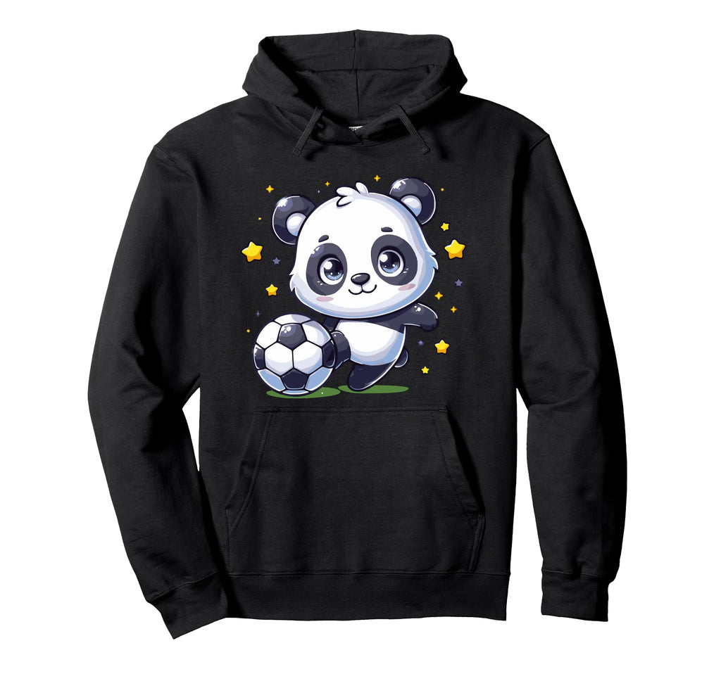 Soccer Player Panda Kicking Soccer Ball Hoodie - Custom Art Print Men Women - T-Shirt, Sweatshirt, Hoodie