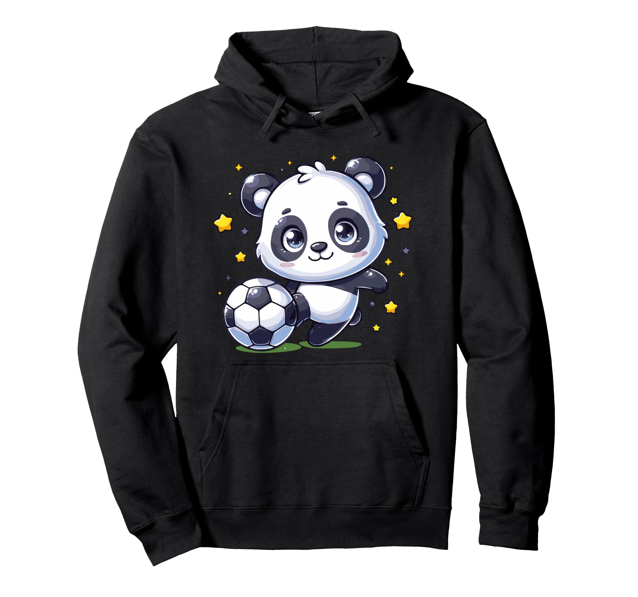 Soccer Player Panda Kicking Soccer Ball Hoodie - Custom Art Print Men Women - T-Shirt, Sweatshirt, Hoodie