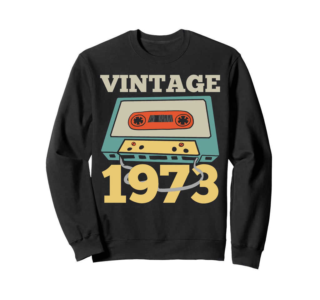 1973 Birthday Party Cassette Tape Sweatshirt - Minimalist Print for Adults - T-Shirt, Sweatshirt, Hoodie