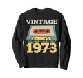 1973 Birthday Party Cassette Tape Sweatshirt - Minimalist Print for Adults - T-Shirt, Sweatshirt, Hoodie