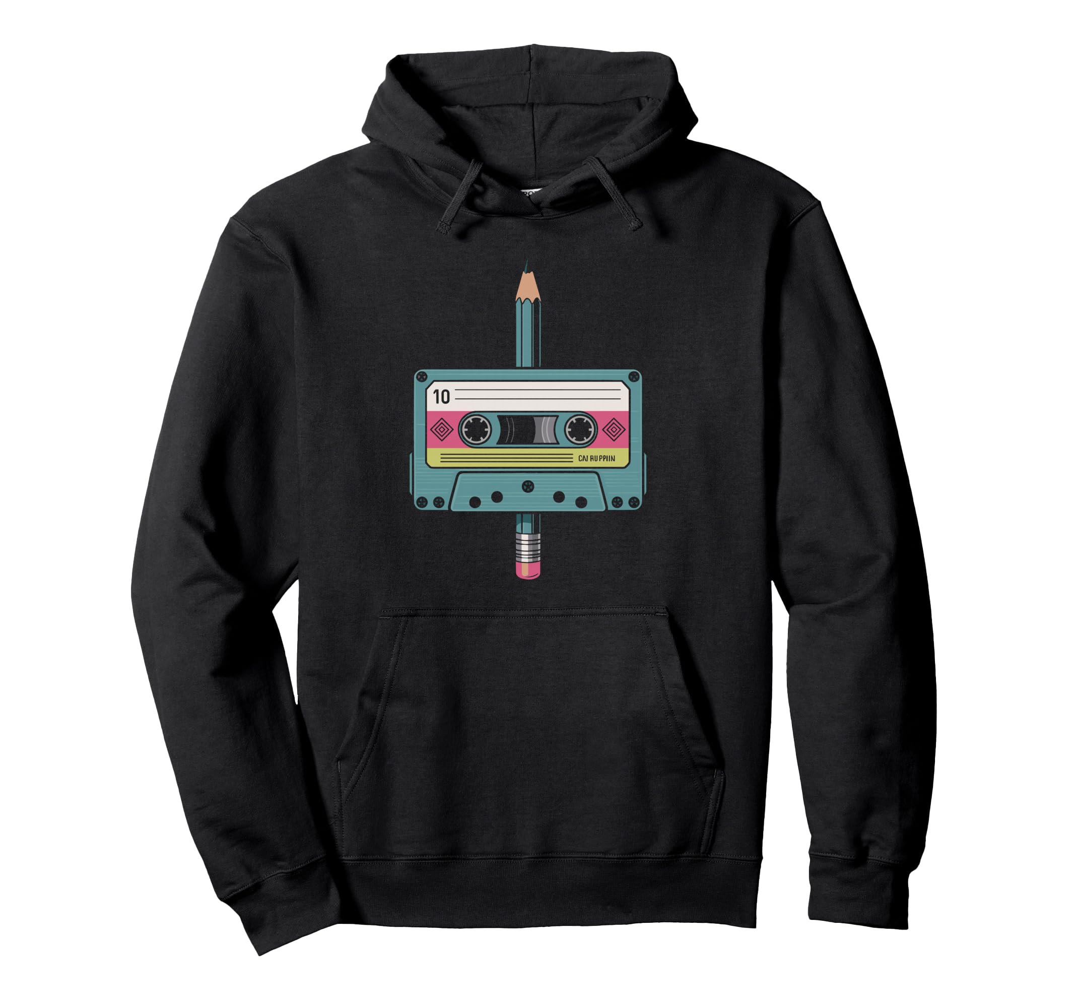 Cassette Pencil Rewind Heart Tape Hoodie - Novelty Apparel Unisex - T-Shirt, Sweatshirt, Hoodie