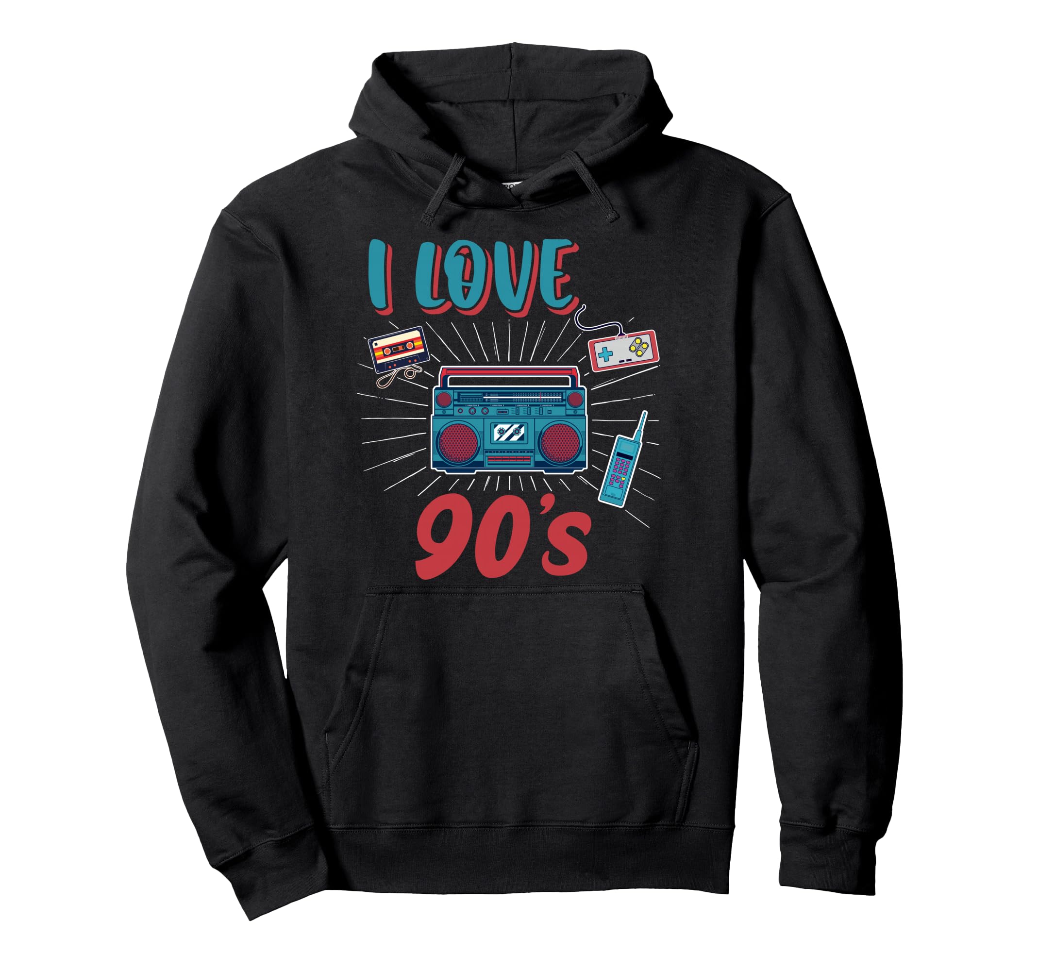 I Love 90S 1990 Music Party 90S Hoodie - Minimalist Print Men Women - T-Shirt, Sweatshirt, Hoodie