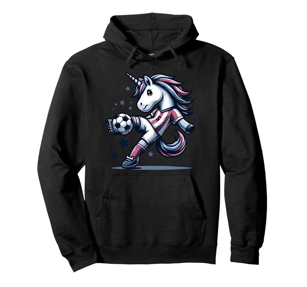 Footballer Unicorn Fans Soccer Team Hoodie - Fun Novelty Design Men Women - T-Shirt, Sweatshirt, Hoodie