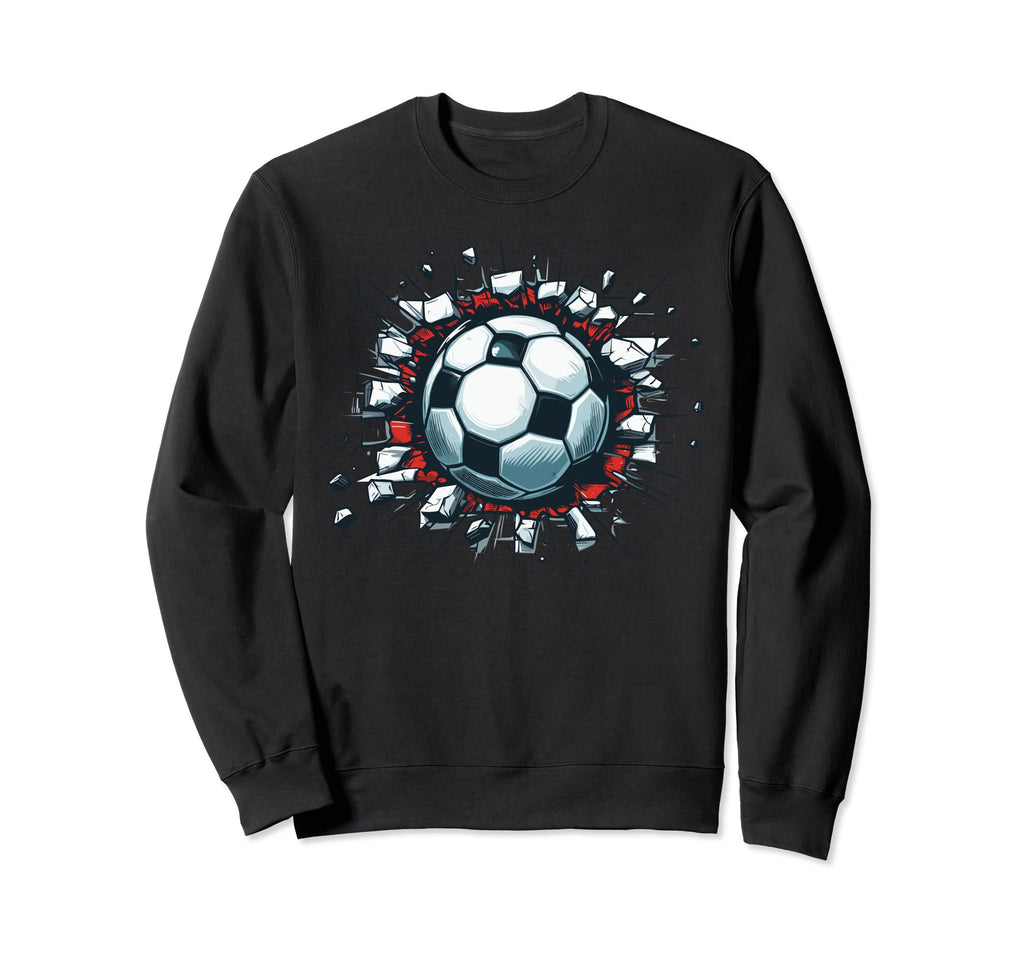 Soccer Ball Break Wall Soccer Sport Sweatshirt - Unique Graphic Men Women - T-Shirt, Sweatshirt, Hoodie