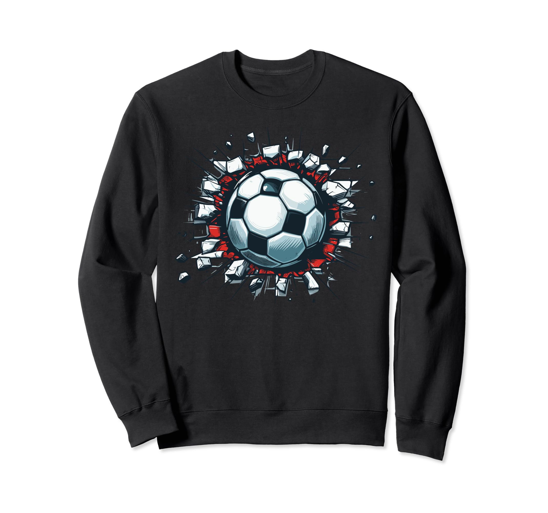 Soccer Ball Break Wall Soccer Sport Sweatshirt - Unique Graphic Men Women - T-Shirt, Sweatshirt, Hoodie