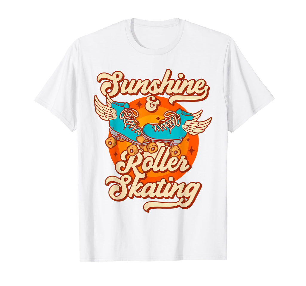 Roller Skating Skate 1970S Sunshine T-Shirt - Minimalist Print for Adults - T-Shirt, Sweatshirt, Hoodie