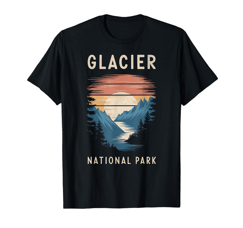 Sunset Glacier National Park Scenic T-Shirt - Custom Art Print Men Women - T-Shirt, Sweatshirt, Hoodie