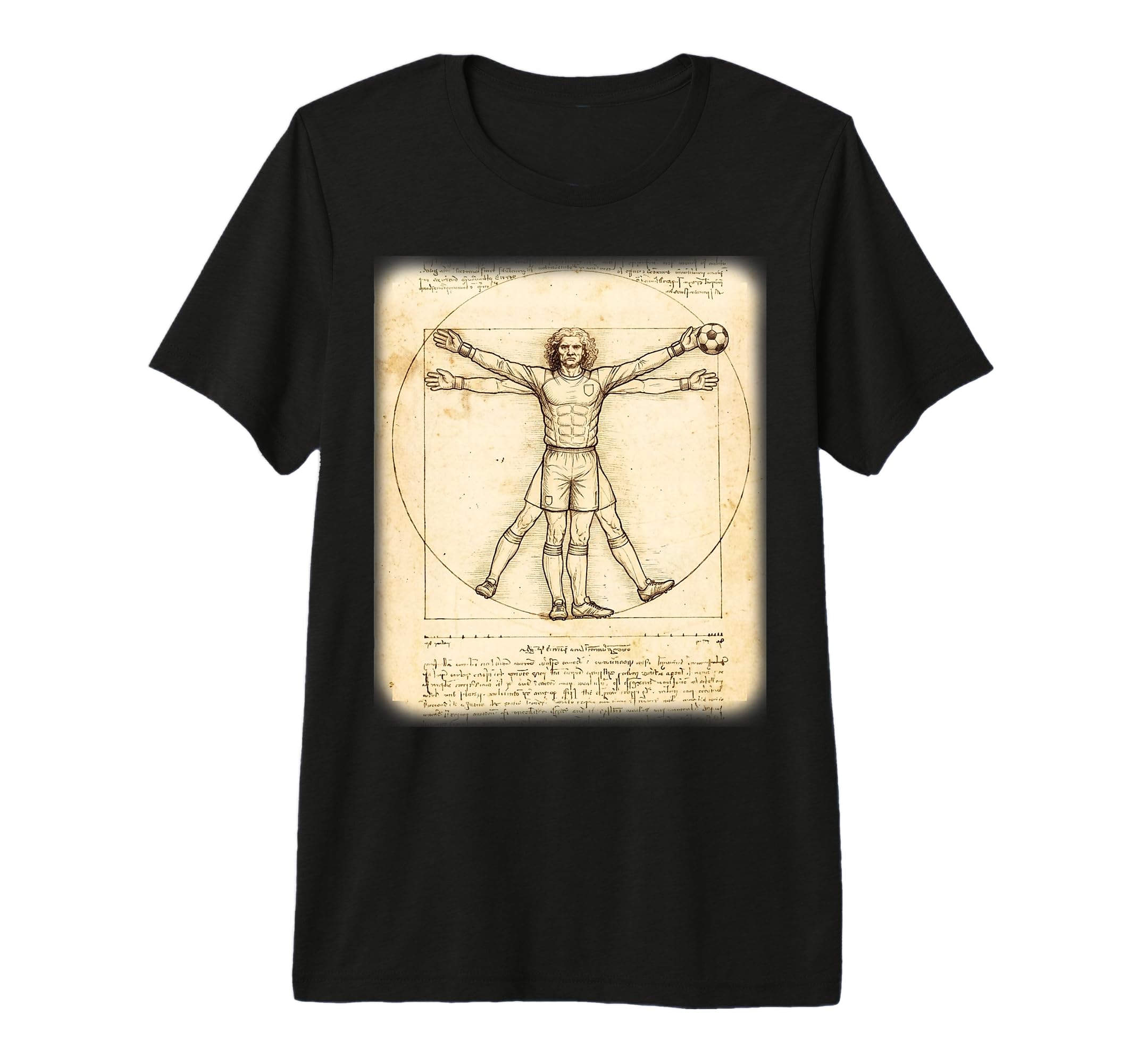 Renaissance Vitruvian Goalie T-Shirt - Fun Novelty Design for Adults - T-Shirt, Sweatshirt, Hoodie