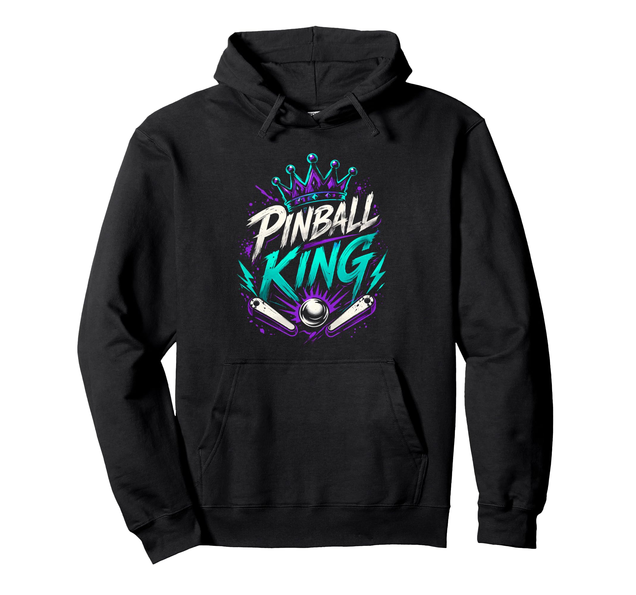 Pinball King Machines Funny Arcade Hoodie - Fun Novelty Design for Adults - T-Shirt, Sweatshirt, Hoodie