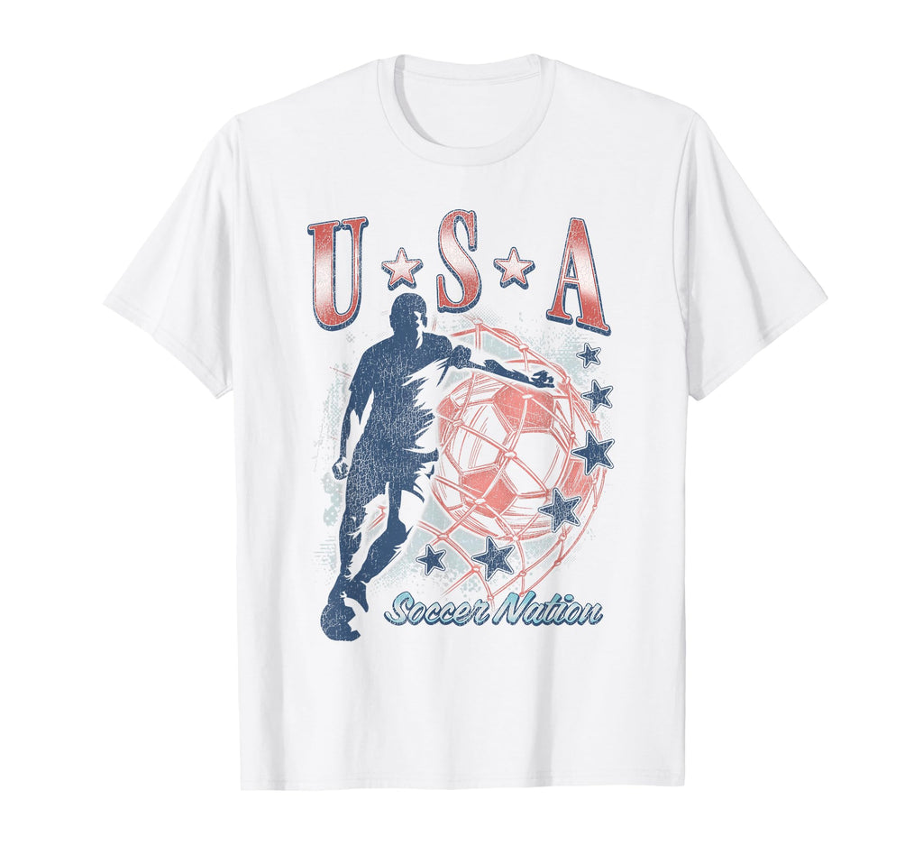 Trendy Usa Soccer Nation Distressed T-Shirt - Novelty Apparel Men Women - T-Shirt, Sweatshirt, Hoodie
